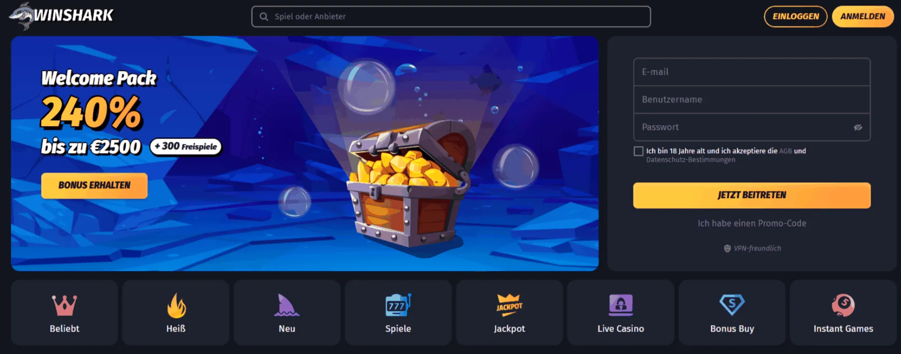 Winshark Casino Winshark Casino Startseite